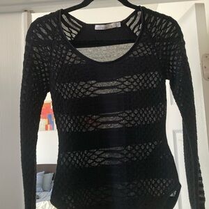 Never Warned Karen Millen Black Mesh Top